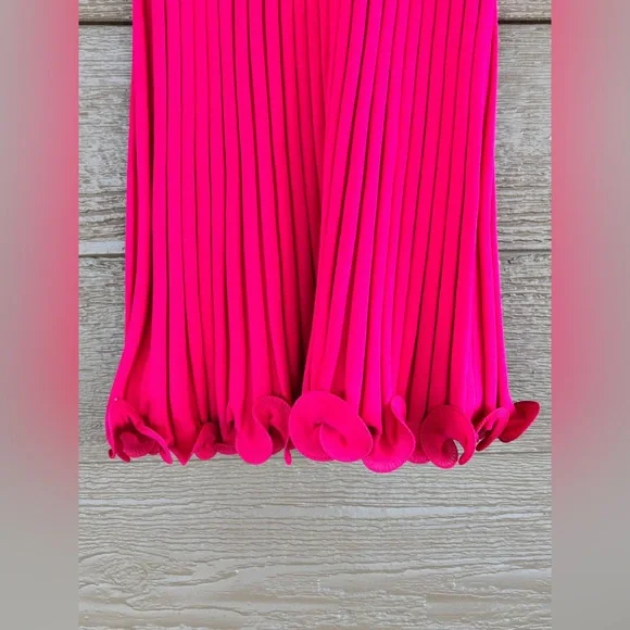 Milly Vibrant Fuchsia Sleeveless Pleated Dress NWOT Sz M - Picture 4 of 6